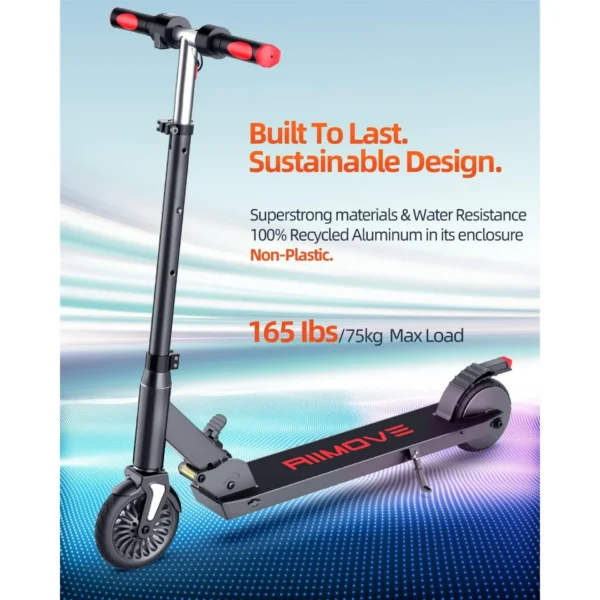 Electric Scooter for Kids Ages 6-16, 150W Motor Up to 11 Mph & 8 Miles, LCD Display, 3 Adjustable Speeds & Heights, Foldable Kids Electric Scooter with Double Braking, Max 165lbs - Image 5